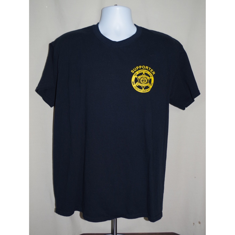 Gildan Men's L Shelby County Deputy Sheriff Association Supporter T-Shirt‎ Black
